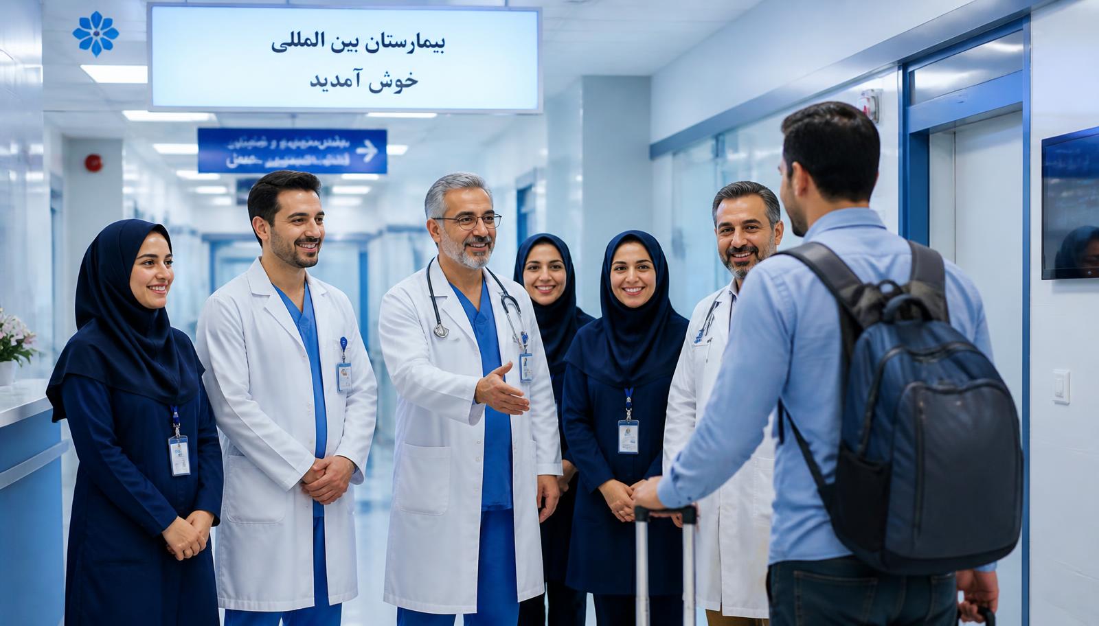 Iranian medical team welcoming an international patient